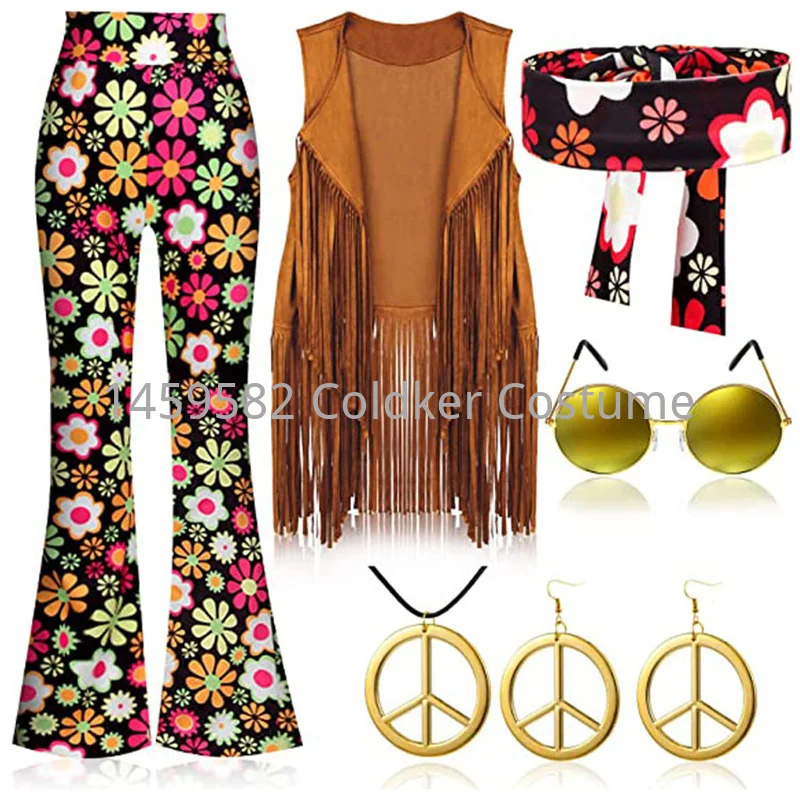 Women'S Accessories In The 60S - Hippie Costume Women Peace Love Girls