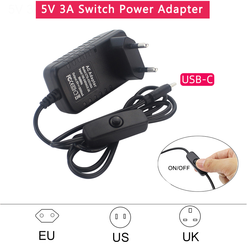 Women Accessories In Uk - 5V 3A Power Supply with ON/OFF