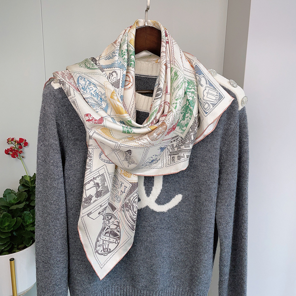 Luxury Silk Scarf 90CM Brands  - Women'S Accessories For Neck ulasan dan harga