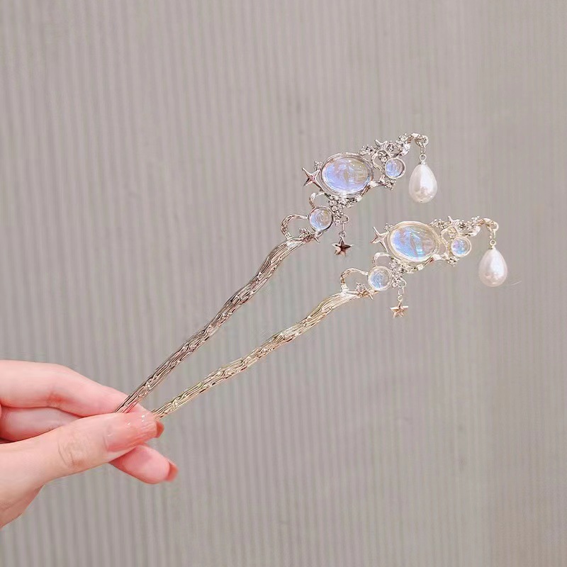 Moonstone Hairpin with Star &  - Women'S Formal Accessories ulasan dan harga