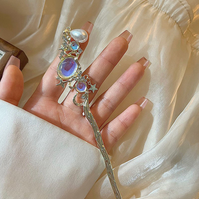 Moonstone Hairpin with Star &  - Women'S Formal Accessories ulasan dan harga