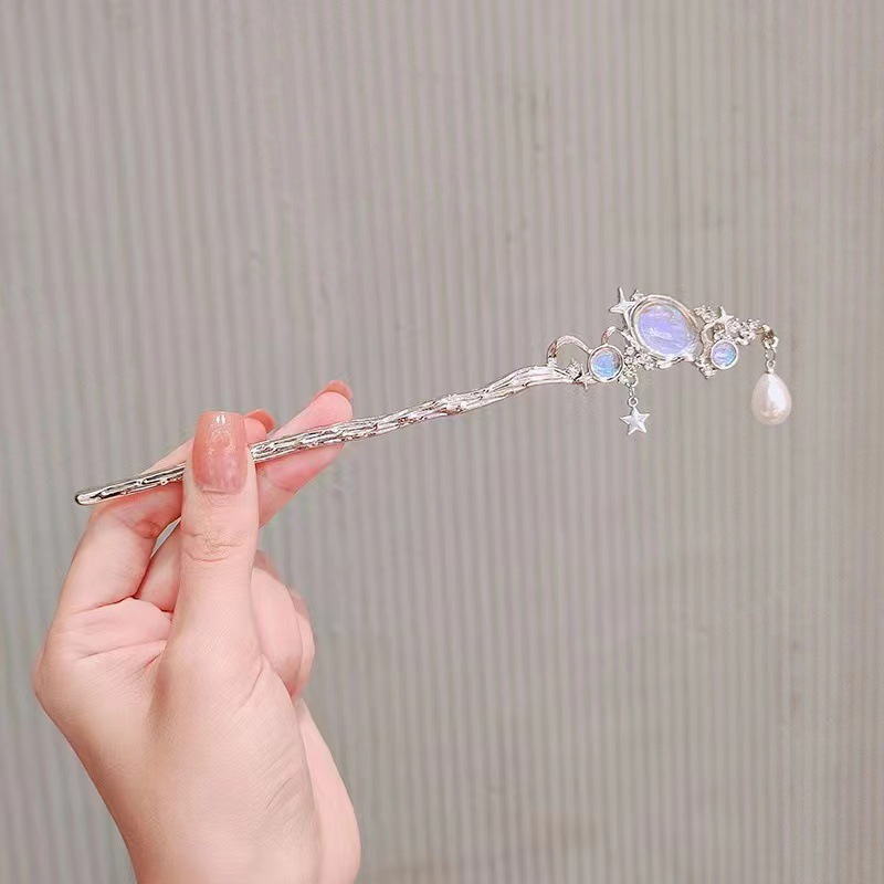 Moonstone Hairpin with Star &  - Women'S Formal Accessories ulasan dan harga