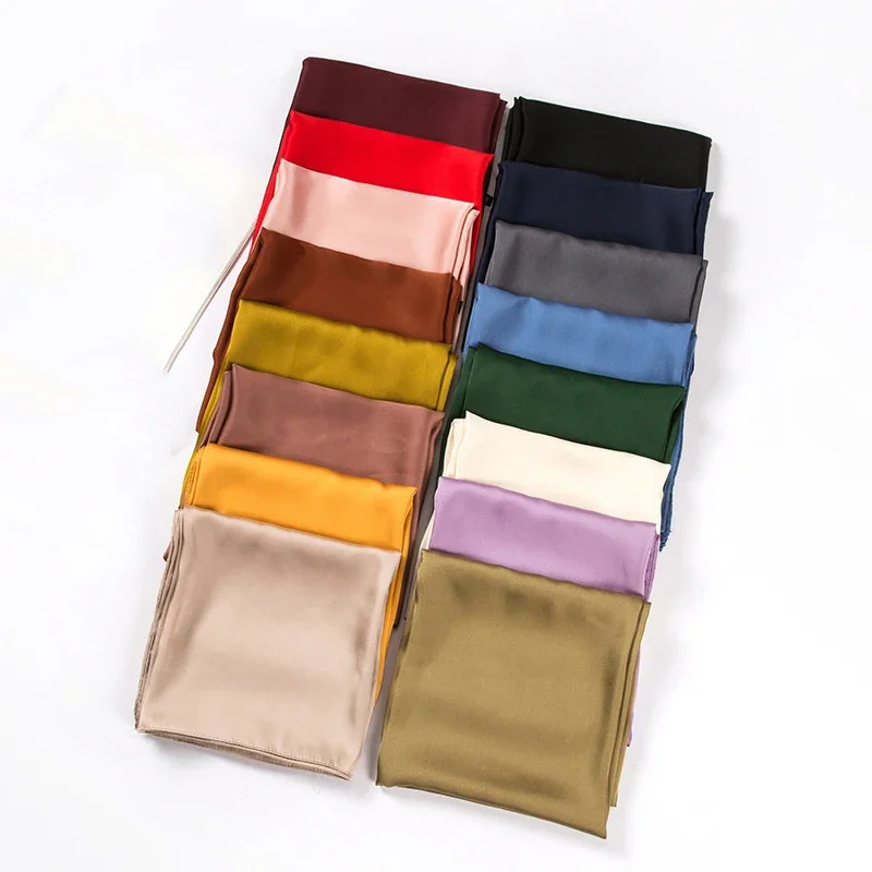 Satin Scarf Women 70cm Solid C - Women'S Accessories For Neck ulasan dan harga