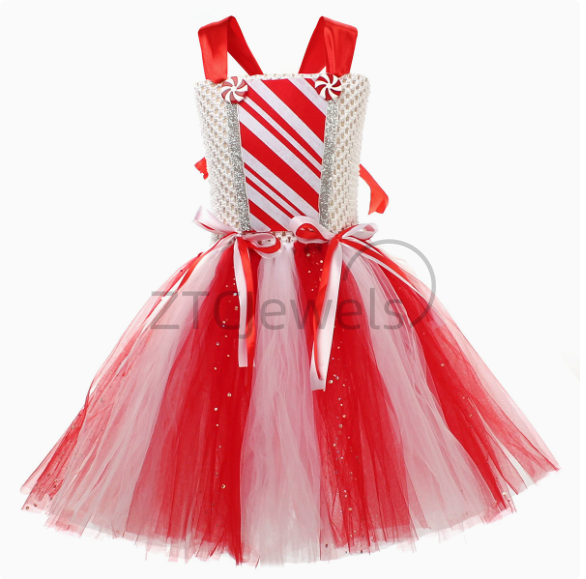 Girls Christmas Candy Cane Tut - Women'S Vacation Accessories ulasan dan harga