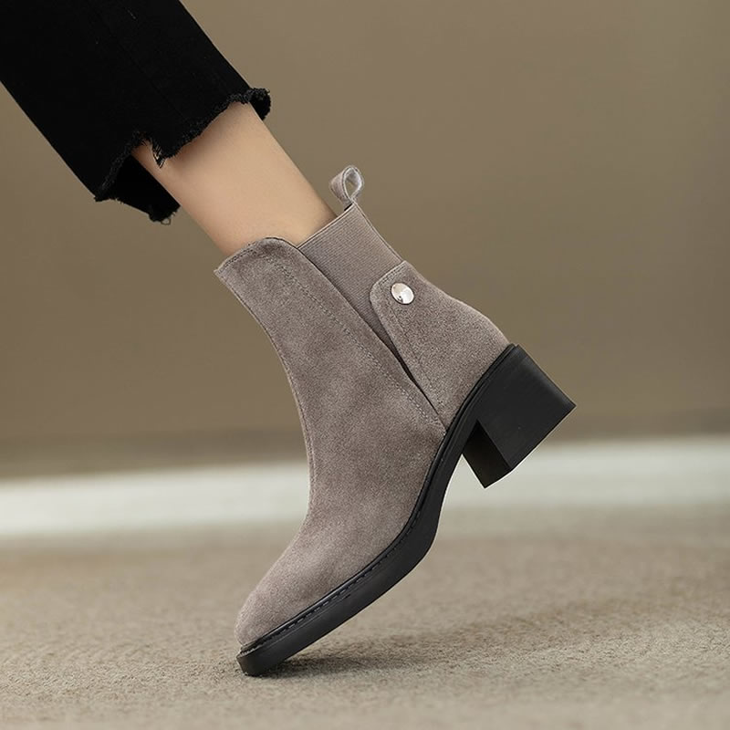 Suede Women Chunky Ankle Boots - Women'S Accessories Trends 2025 ulasan dan harga