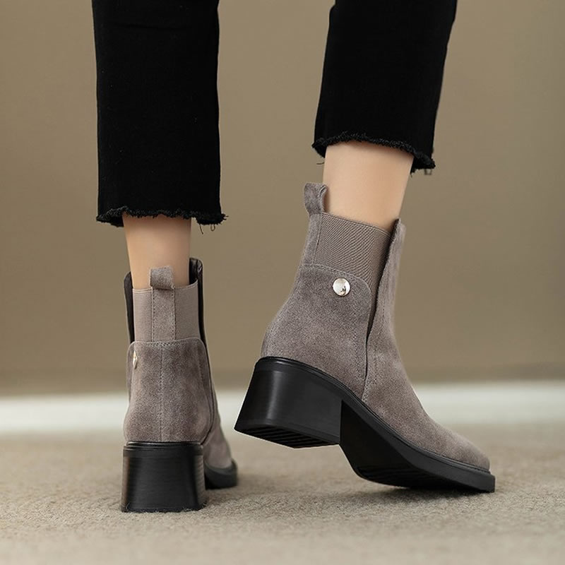 Suede Women Chunky Ankle Boots - Women'S Accessories Trends 2025 ulasan dan harga