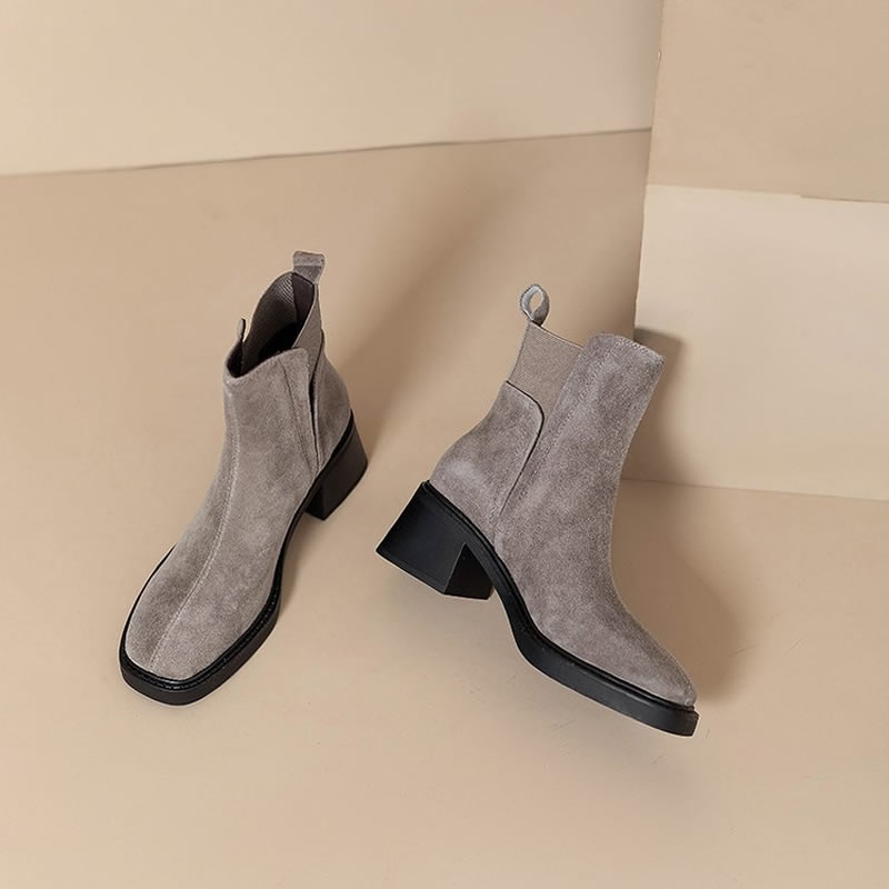 Suede Women Chunky Ankle Boots - Women'S Accessories Trends 2025 ulasan dan harga