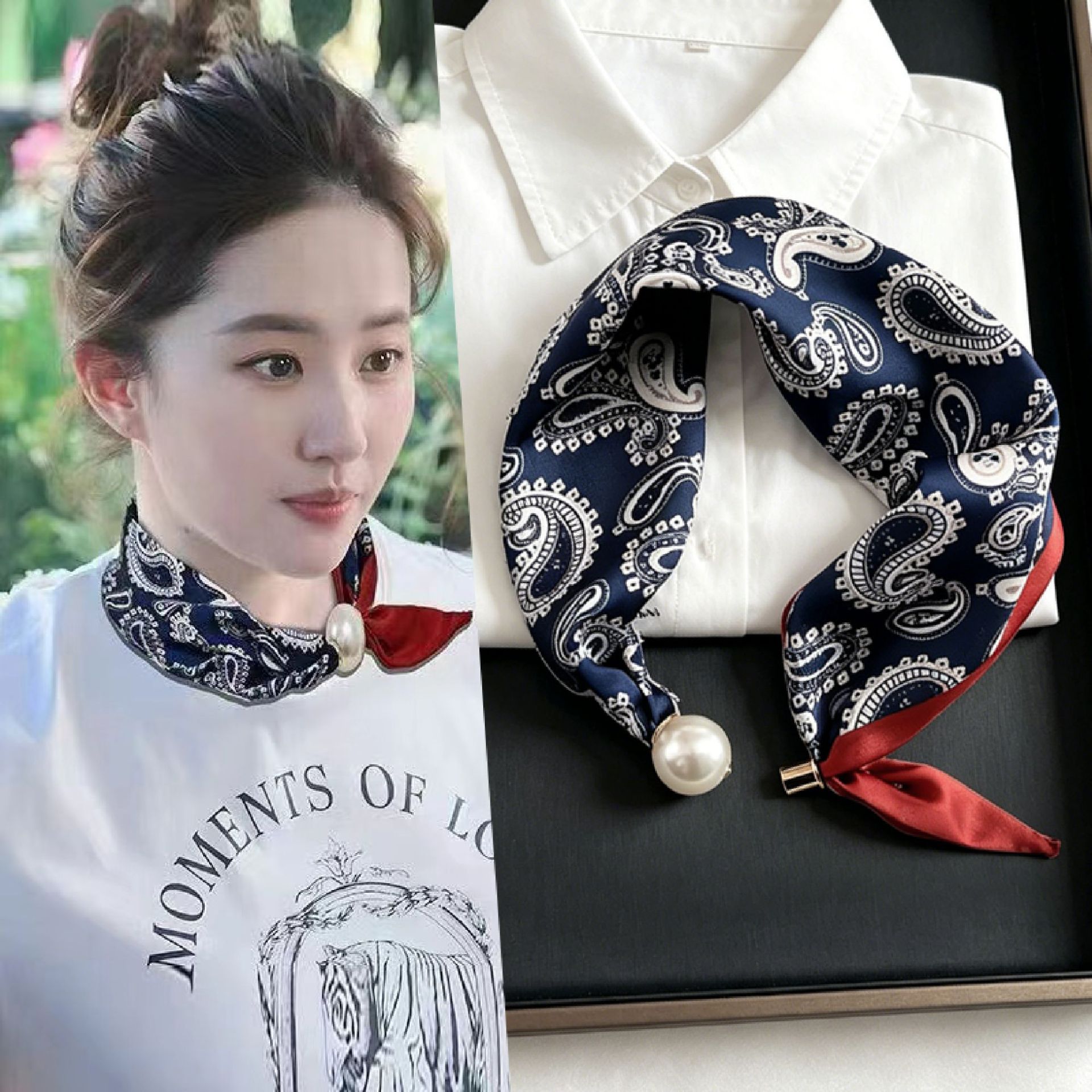 New Paisley Prints Pearl Tail  - Women'S Accessories For Neck ulasan dan harga