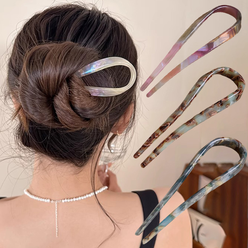 U-Shaped Hair Sticks Acetate A - Women'S Formal Accessories ulasan dan harga