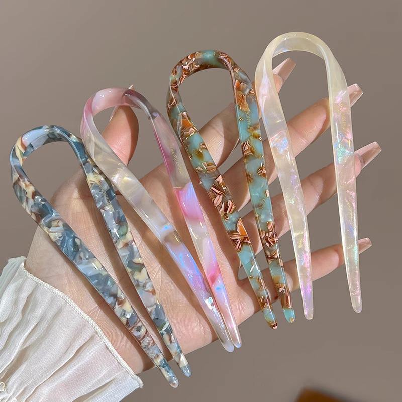 U-Shaped Hair Sticks Acetate A - Women'S Formal Accessories ulasan dan harga