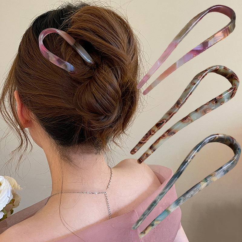 U-Shaped Hair Sticks Acetate A - Women'S Formal Accessories ulasan dan harga