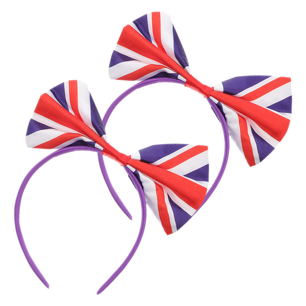 2Pcs Uk Flag Bow Headband for  - Women'S Accessories Uk ulasan dan harga