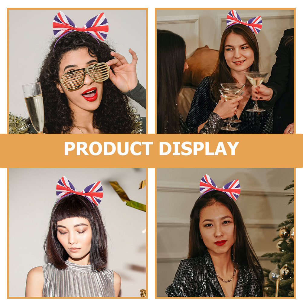 2Pcs Uk Flag Bow Headband for  - Women'S Accessories Uk ulasan dan harga